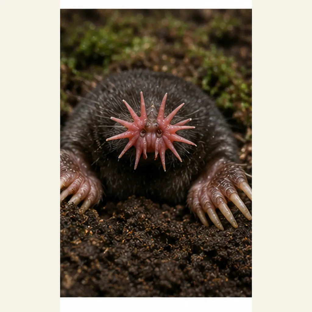Illustration of star-nosed moles have such strange noses for the question "Why do star-nosed moles have such strange noses?"