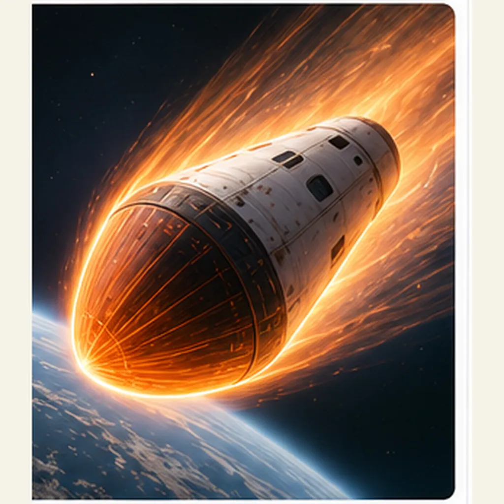 Illustration of spacecraft use heat shields for the question "Why do spacecraft use heat shields?"
