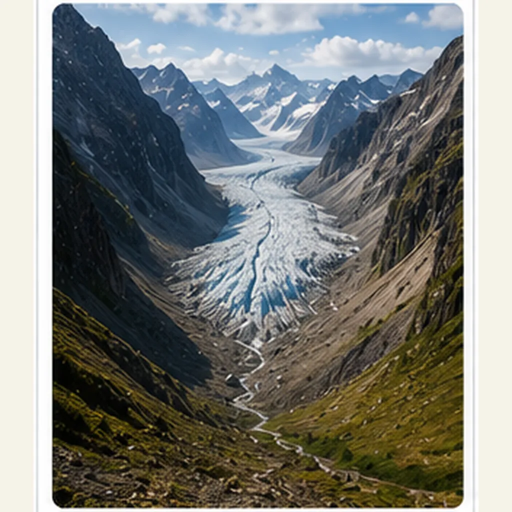 Illustration of glaciers make u-shaped valleys for the question "Why do glaciers make U-shaped valleys?"