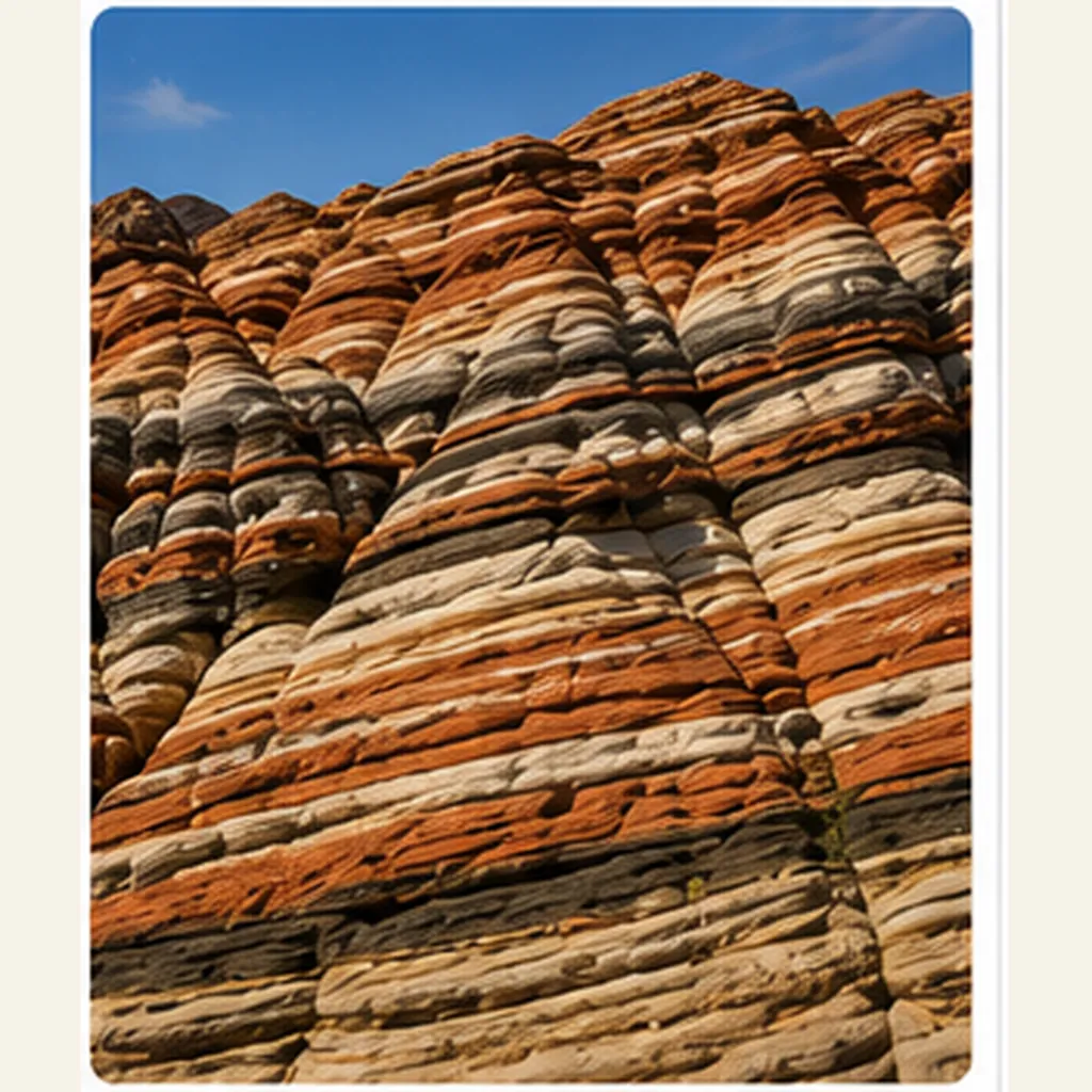 Illustration of some rocks have layers like pages for the question "Why do some rocks have layers like pages?"