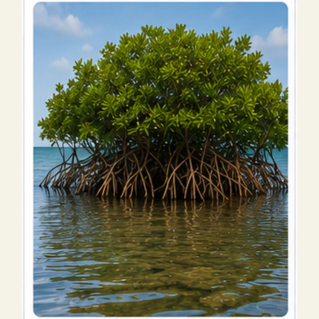 Illustration of mangroves protect coastlines for the question "How do mangroves protect coastlines?"