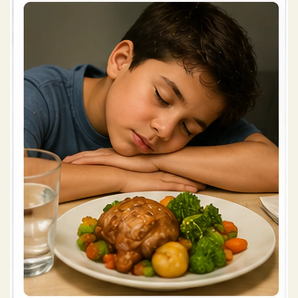 Illustration of you feel sleepy after a big meal for the question "Why do you feel sleepy after a big meal?"