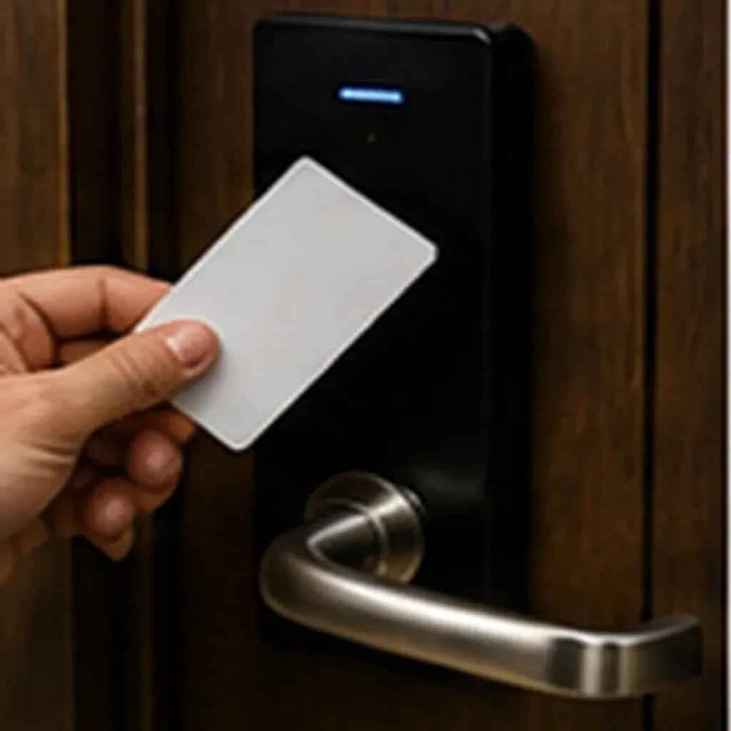 Illustration of hotels use key cards for the question "Why do hotels use key cards?"