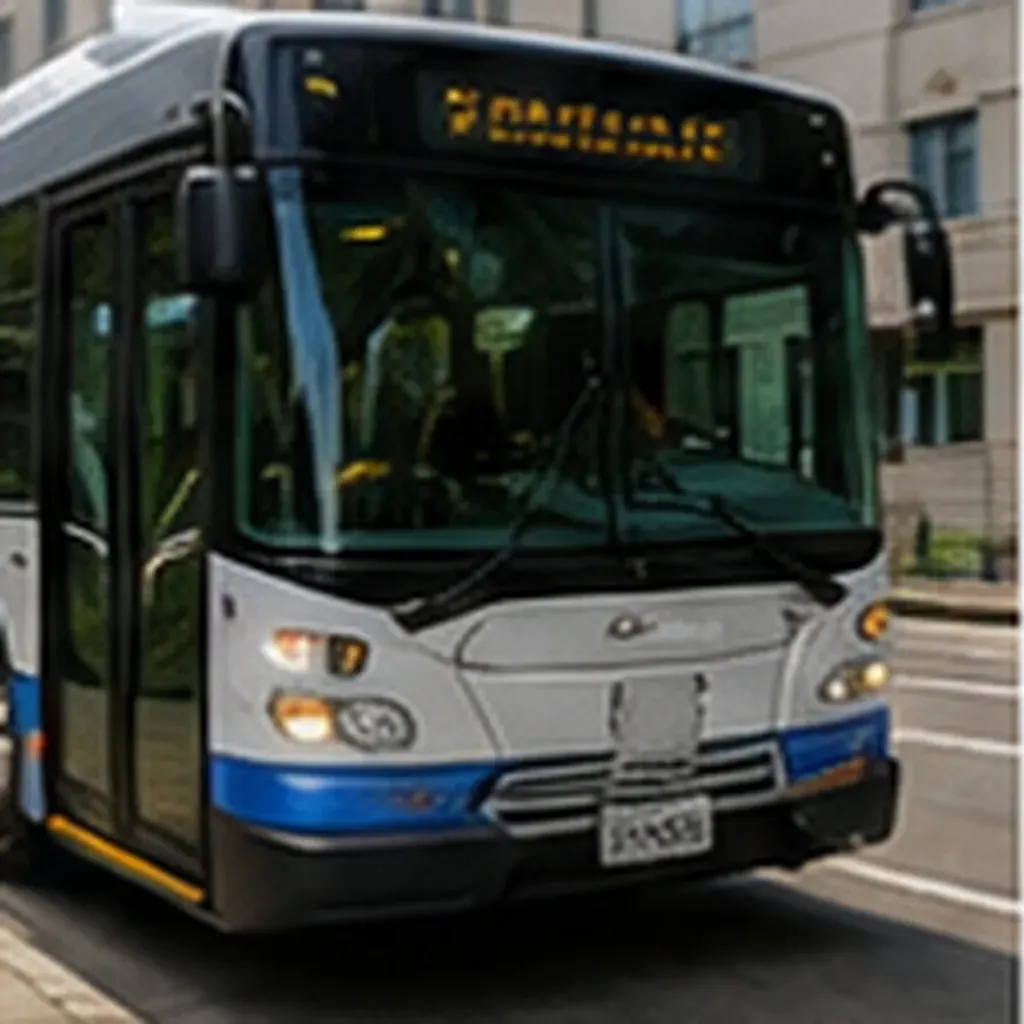 Illustration of buses kneel at the curb for the question "Why do buses kneel at the curb?"