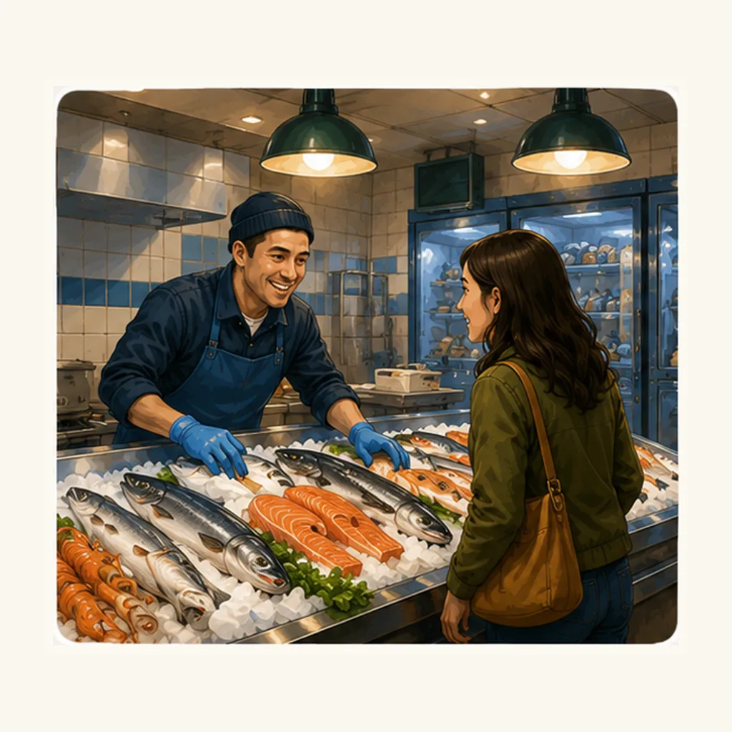 Illustration of markets keep fish cold all day for the question "How do markets keep fish cold all day?"