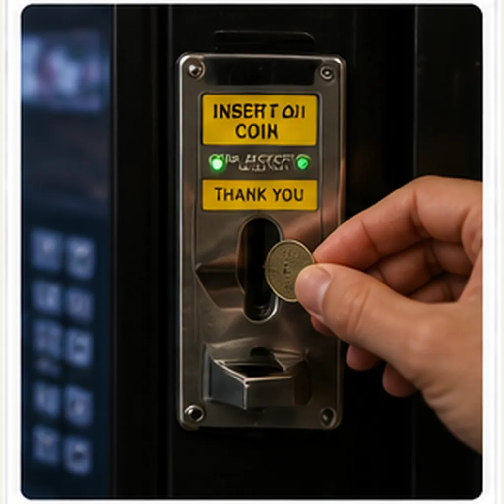 Illustration of a vending machine know a coin is real for the question "How does a vending machine know a coin is real?"
