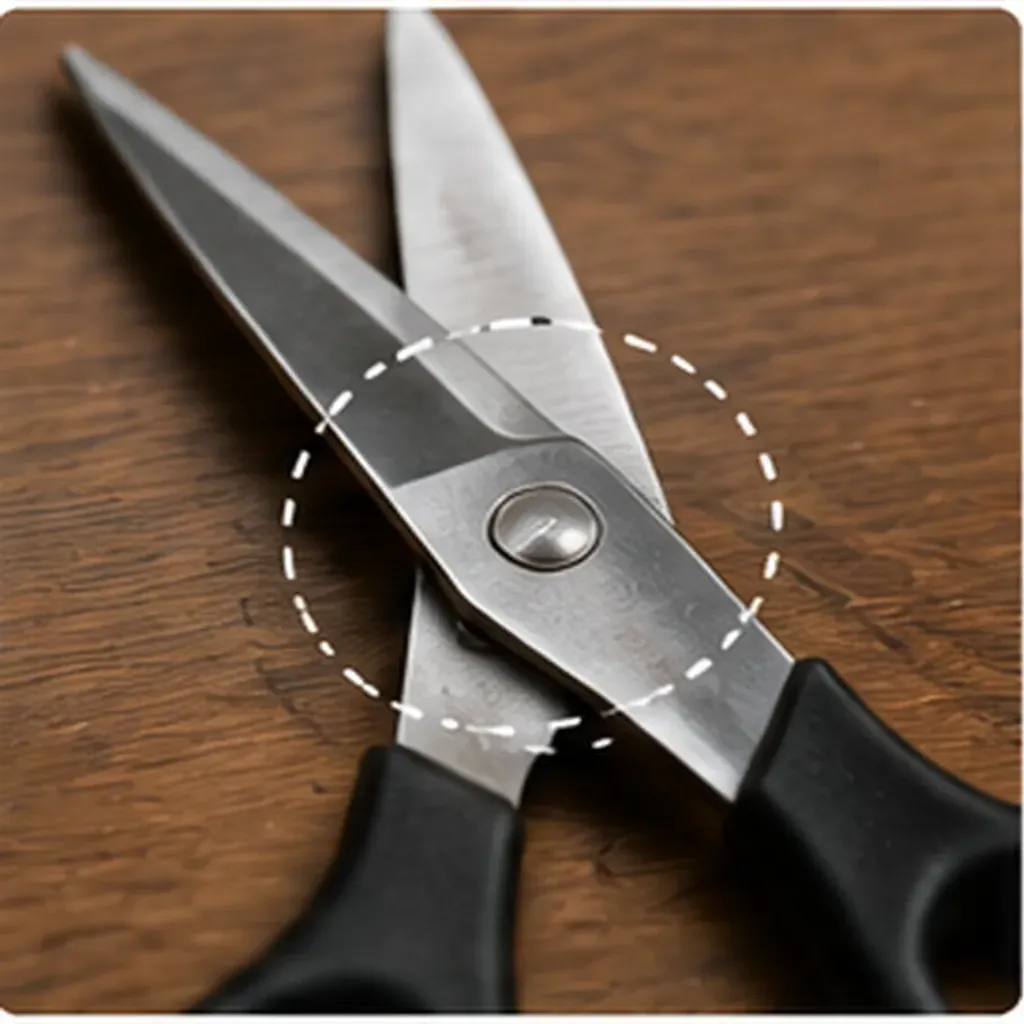 Illustration of scissors cut better near the hinge for the question "Why do scissors cut better near the hinge?"
