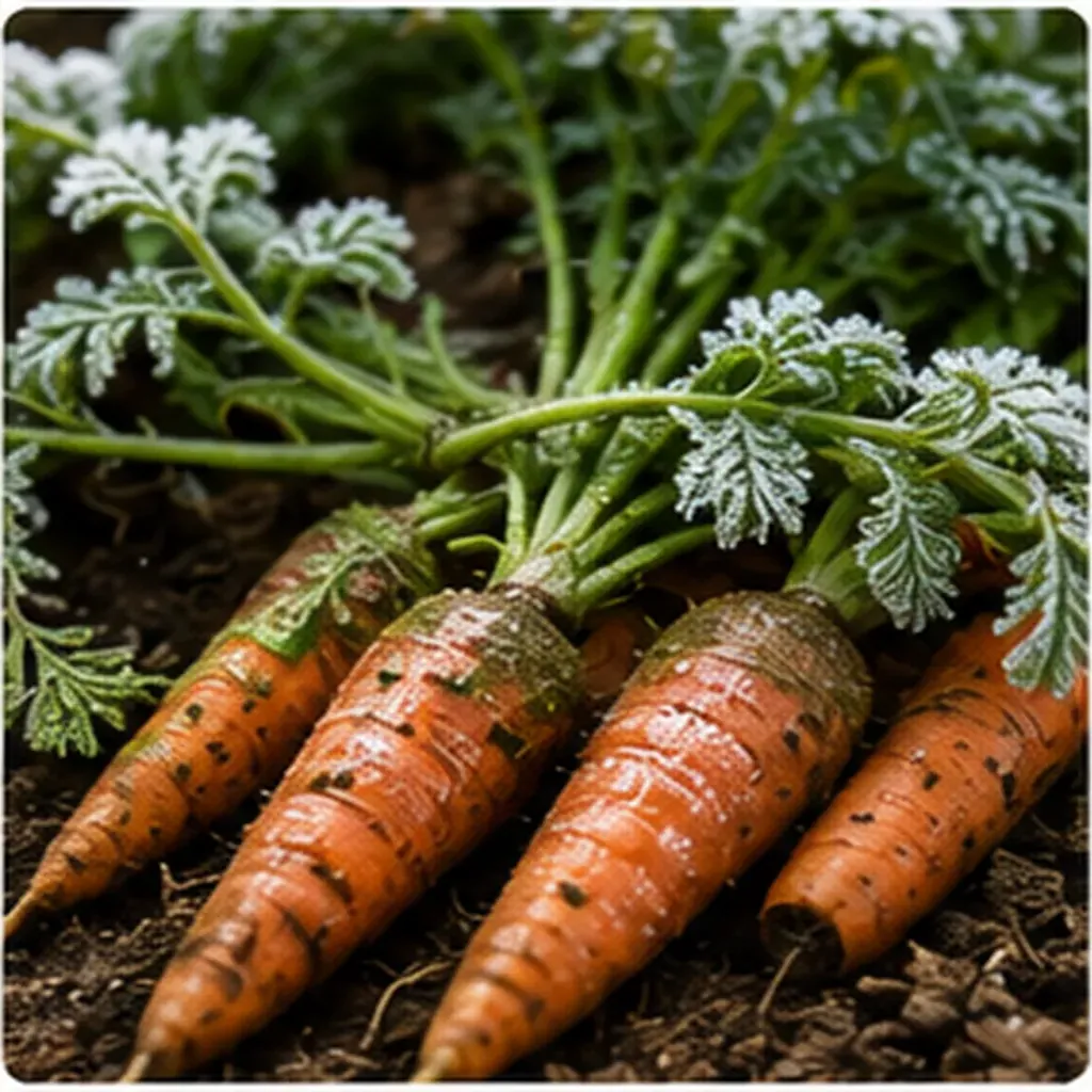 Illustration of carrots turn sweeter after frost for the question "Why do carrots turn sweeter after frost?"