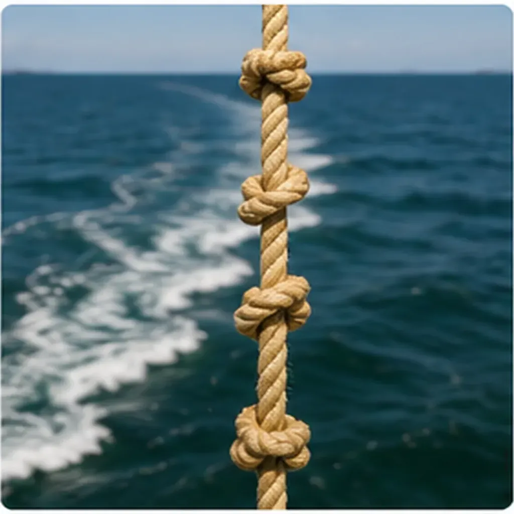 Illustration of sailors use knots to measure speed for the question "Why did sailors use knots to measure speed?"