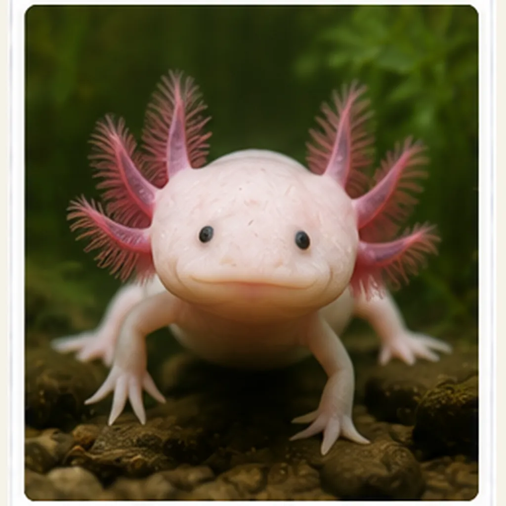 Illustration of axolotls keep feathery gills as adults for the question "Why do axolotls keep feathery gills as adults?"