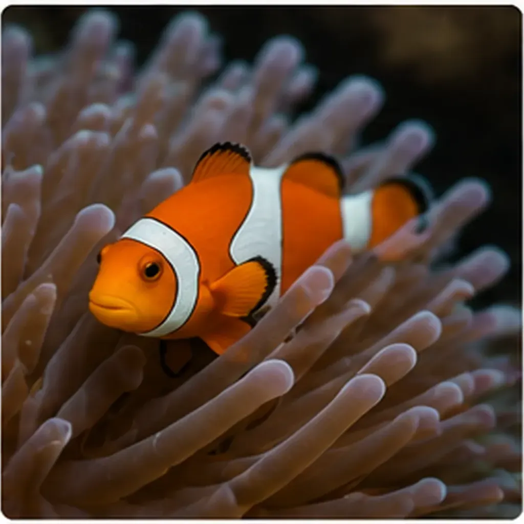 Illustration of clownfish live safely among stinging anemones for the question "Why do clownfish live safely among stinging anemones?"