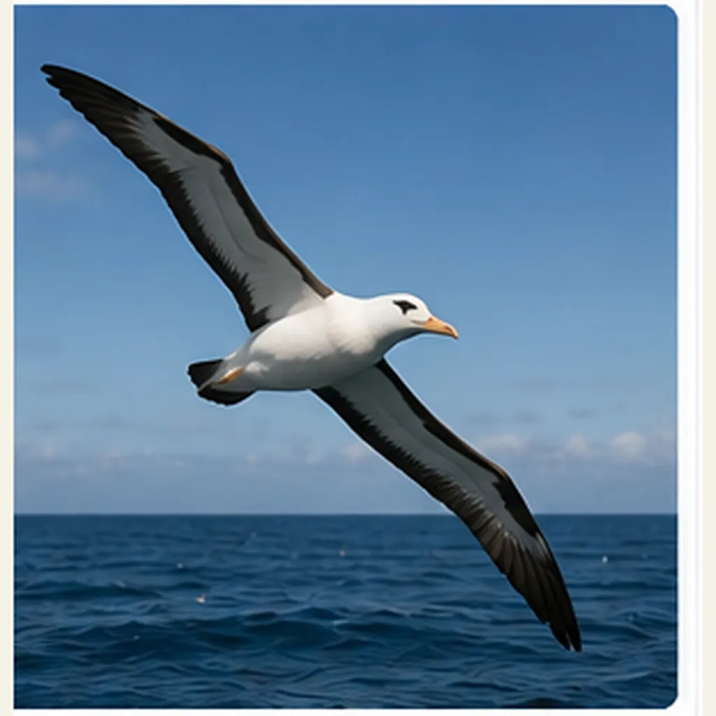 Illustration of albatrosses glide for hours for the question "Why do albatrosses glide for hours?"