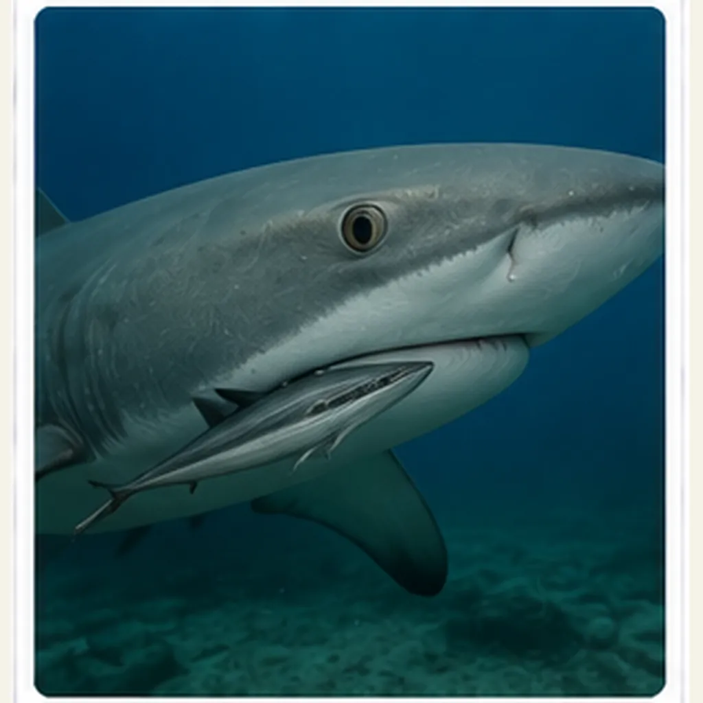 Illustration of remoras stick to sharks for the question "How do remoras stick to sharks?"