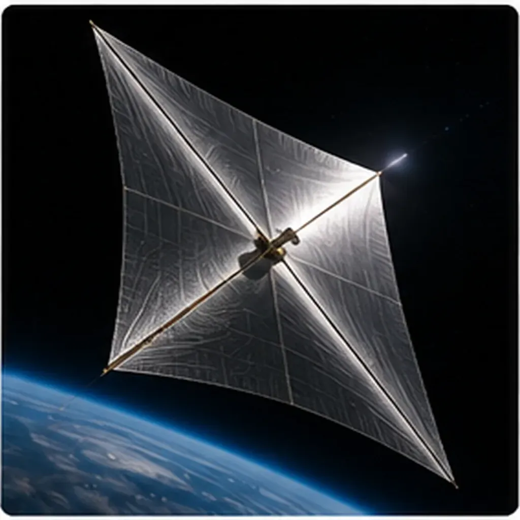 Illustration of solar sails move without fuel for the question "How do solar sails move without fuel?"
