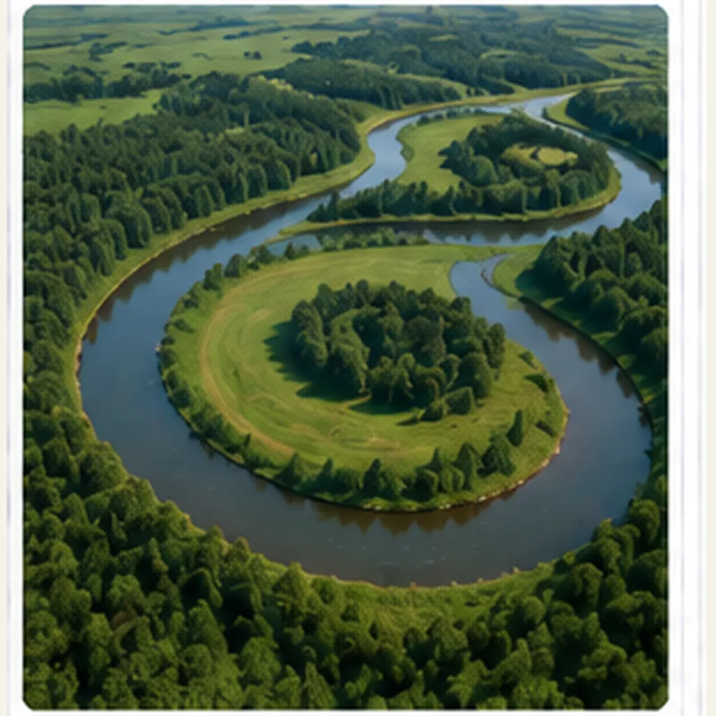 Illustration of rivers make oxbow lakes for the question "Why do rivers make oxbow lakes?"