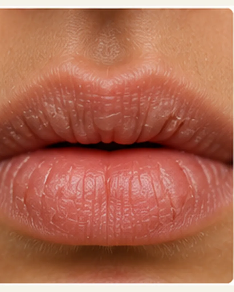 Illustration of lips get chapped for the question "Why do lips get chapped?"