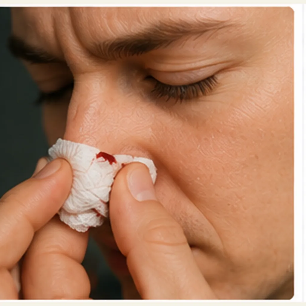 Illustration of your body stop a nosebleed for the question "How does your body stop a nosebleed?"