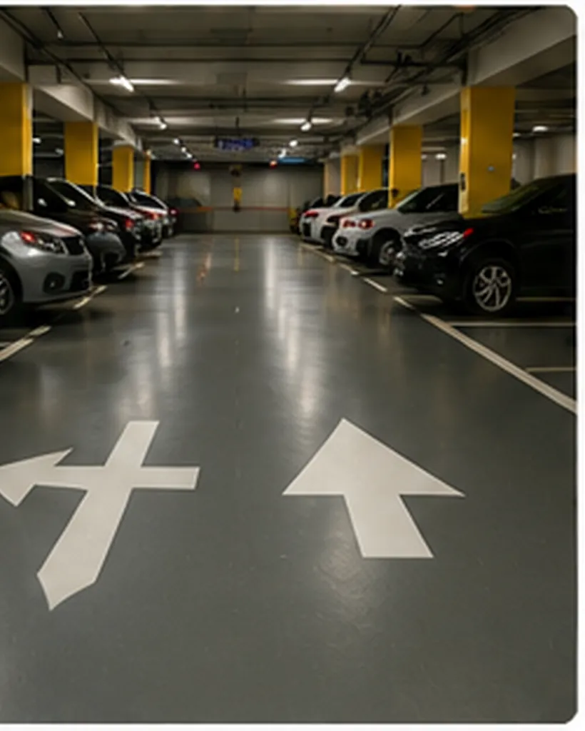 Illustration of car parks paint arrows on the ground for the question "Why do car parks paint arrows on the ground?"