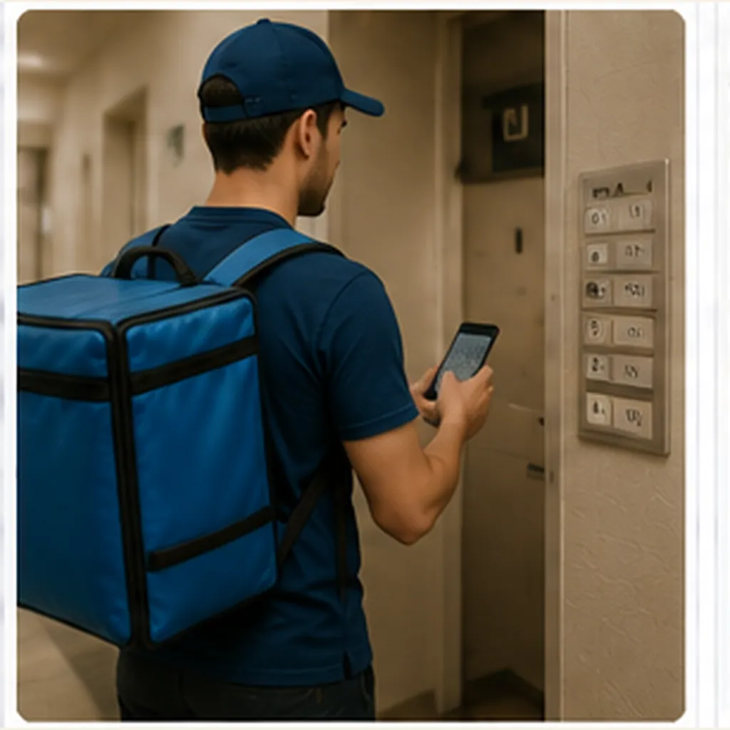 Illustration of delivery drivers find flats in big buildings for the question "How do delivery drivers find flats in big buildings?"