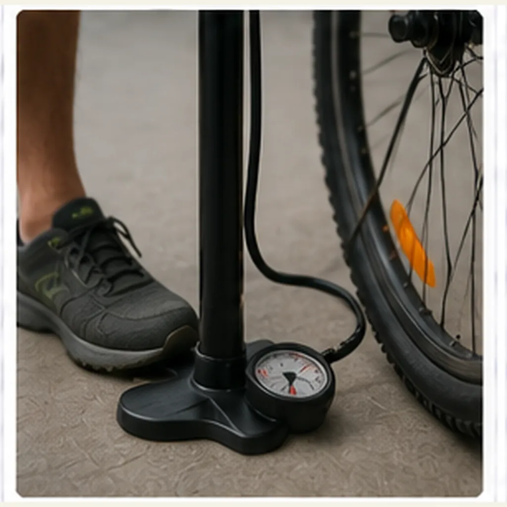 Illustration of a bike pump push air into tyres for the question "How does a bike pump push air into tyres?"