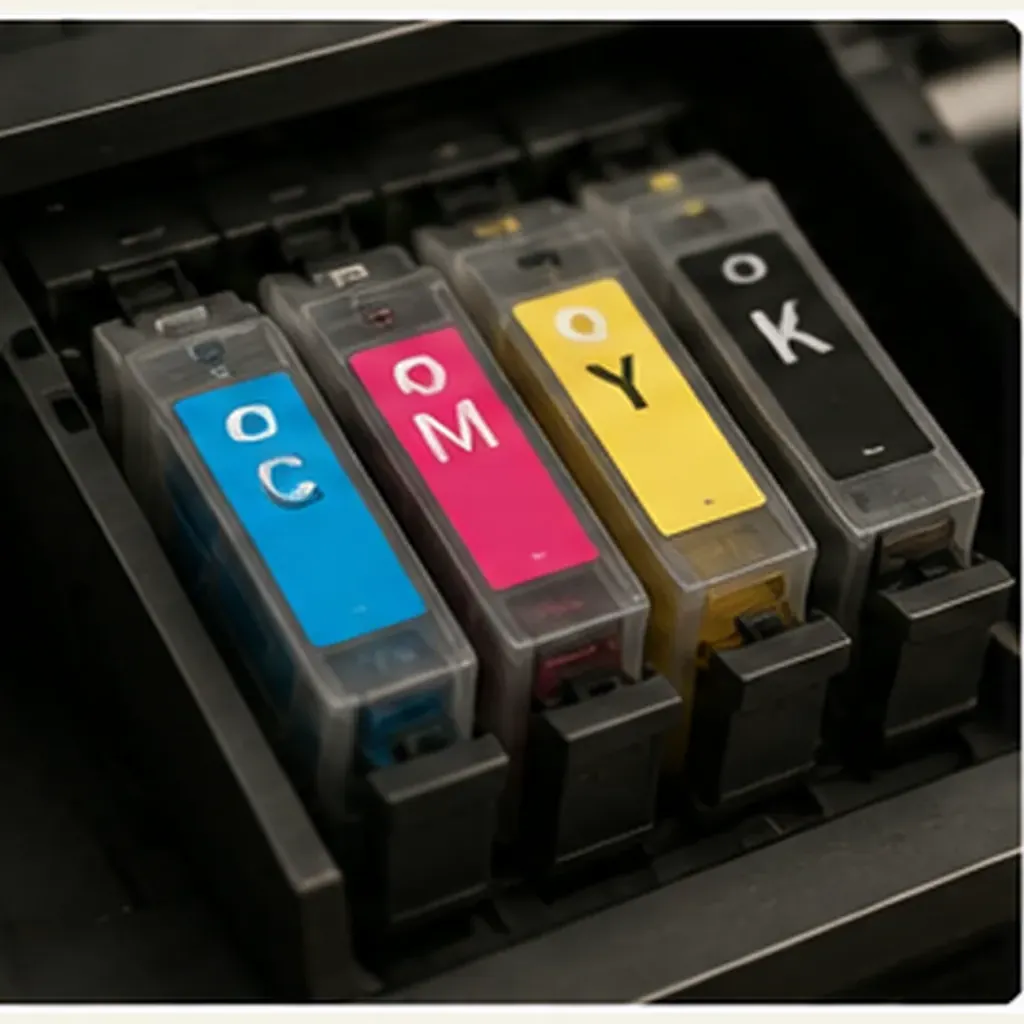 Illustration of printers need different colour inks for the question "Why do printers need different colour inks?"