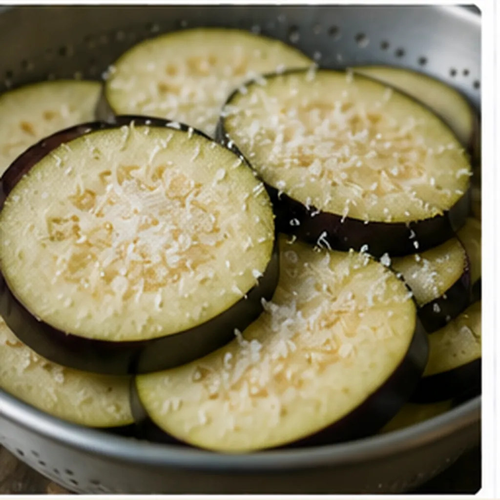 Illustration of salt make eggplant softer for the question "How does salt make eggplant softer?"