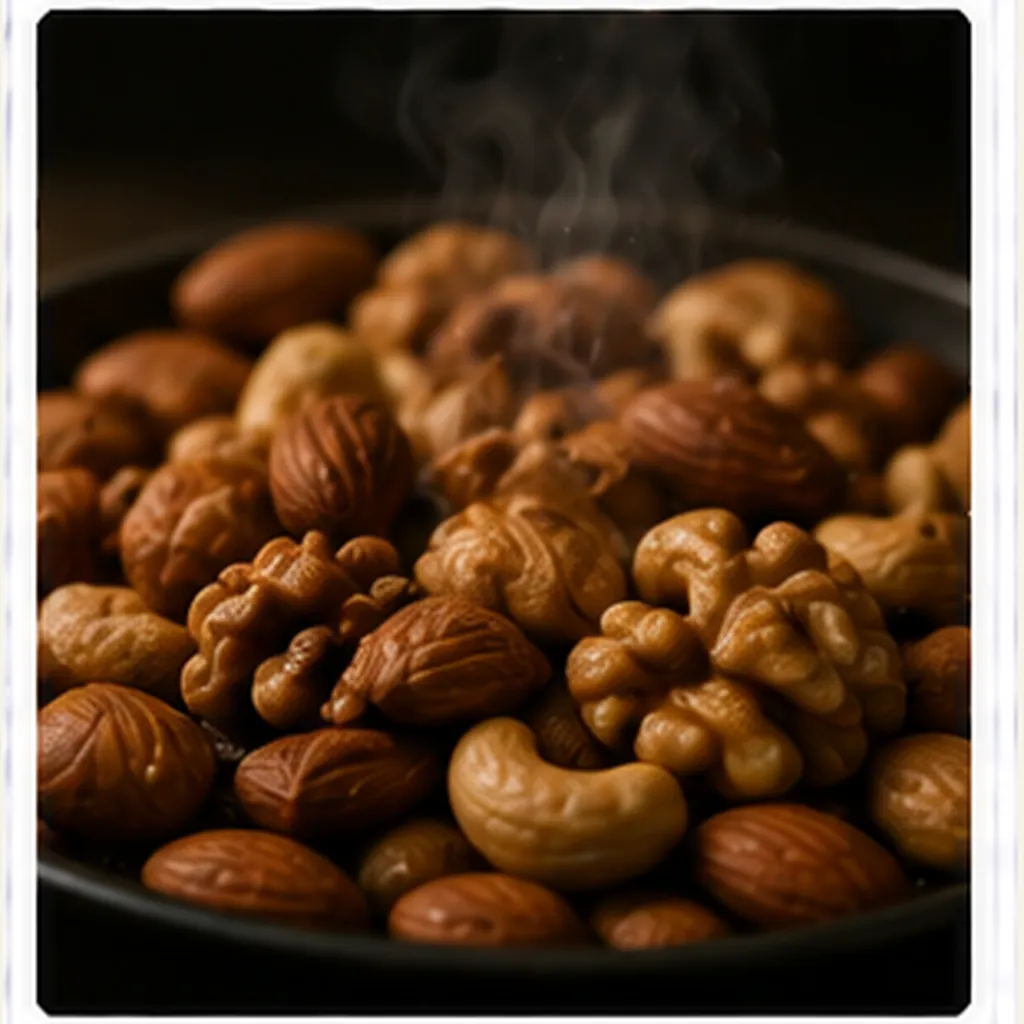 Illustration of roasted nuts smell stronger for the question "Why do roasted nuts smell stronger?"
