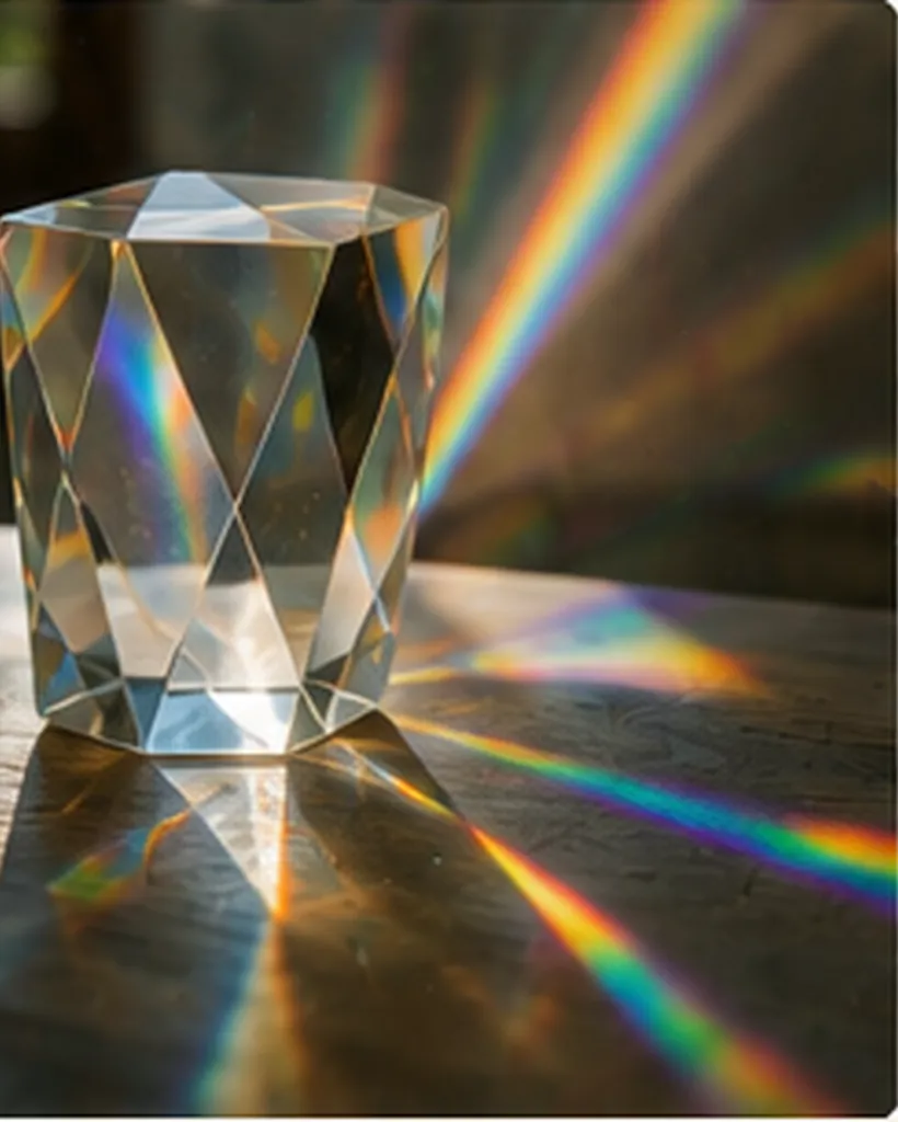 Illustration of glasses change sunlight into tiny rainbows for the question "How do glasses change sunlight into tiny rainbows?"