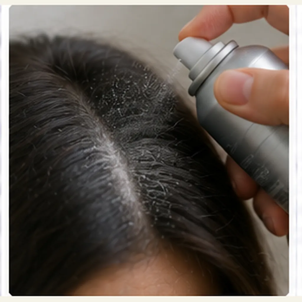 Illustration of dry shampoo soak up oil for the question "How does dry shampoo soak up oil?"