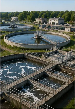 Illustration of toilet water get cleaned after it leaves your home for the question "How does toilet water get cleaned after it leaves your home?"