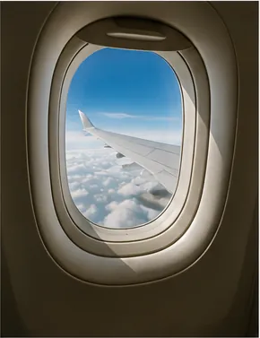 Illustration of aeroplane windows rounded instead of square for the question "Why are aeroplane windows rounded instead of square?"