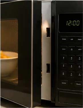 Illustration of a microwave know its door is closed for the question "How does a microwave know its door is closed?"