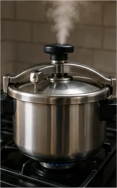 Illustration of can't you open a pressure cooker while it is pressurised for the question "Why can't you open a pressure cooker while it is pressurised?"