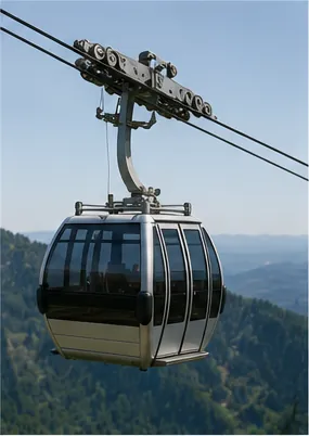 Illustration of cable cars grip a moving cable without falling for the question "How do cable cars grip a moving cable without falling?"