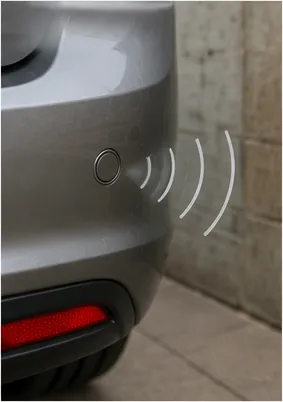 Illustration of a parking sensor know a wall is close for the question "How does a parking sensor know a wall is close?"