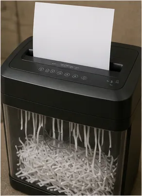 Illustration of a paper shredder pull paper in by itself for the question "How does a paper shredder pull paper in by itself?"