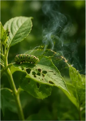 Illustration of plants warn each other about insects for the question "How can plants warn each other about insects?"