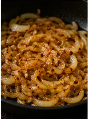 Illustration of onions taste sweeter after cooking for the question "Why do onions taste sweeter after cooking?"