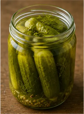 Illustration of pickles stay crunchy in salty liquid for the question "How do pickles stay crunchy in salty liquid?"