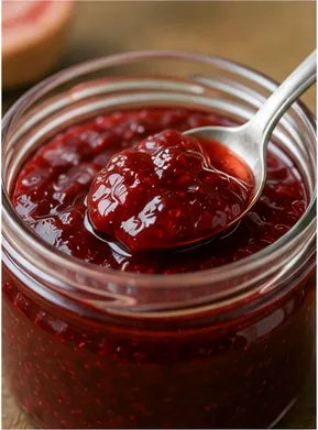 Illustration of jam turn from runny fruit into a wobbly spread for the question "Why does jam turn from runny fruit into a wobbly spread?"