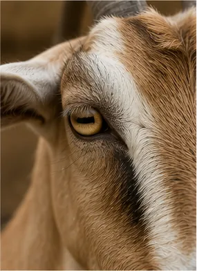 Illustration of goats have rectangular pupils for the question "Why do goats have rectangular pupils?"
