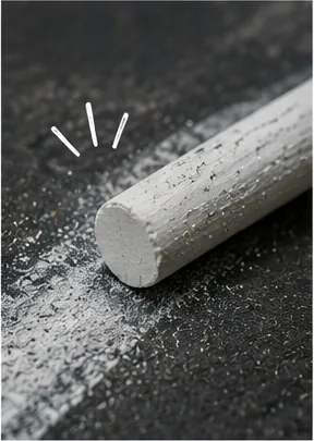 Illustration of chalk sometimes squeak for the question "Why does chalk sometimes squeak?"