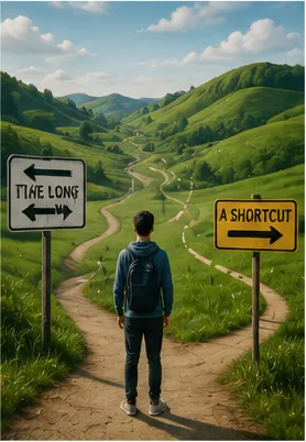 Illustration of people invent shortcuts for the question "Why do people invent shortcuts?"