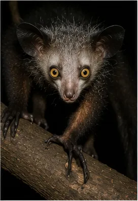 Illustration of aye-ayes have one extra-long finger for the question "Why do aye-ayes have one extra-long finger?"