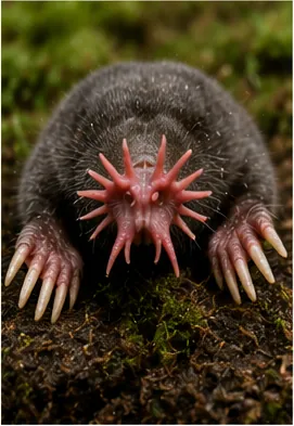 Illustration of a star-nosed mole have a star on its face for the question "Why does a star-nosed mole have a star on its face?"