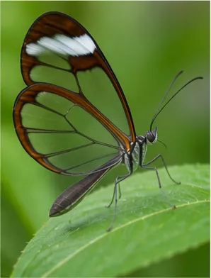Illustration of you see through a glasswing butterfly's wings for the question "How can you see through a glasswing butterfly's wings?"