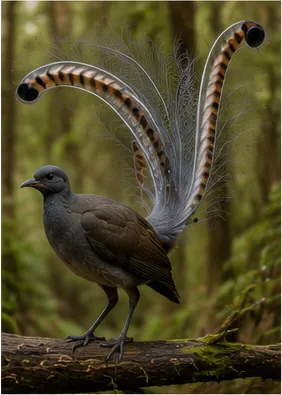 Illustration of lyrebirds copy so many different sounds for the question "How do lyrebirds copy so many different sounds?"