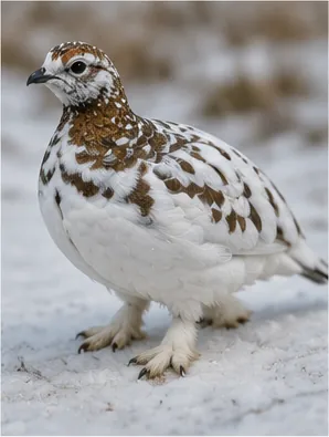 Illustration of ptarmigans grow feathers on their feet for the question "Why do ptarmigans grow feathers on their feet?"