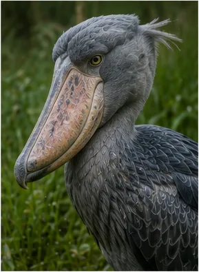 Illustration of shoebills have such enormous beaks for the question "Why do shoebills have such enormous beaks?"