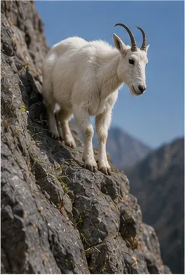 Illustration of mountain goats grip tiny rocky ledges for the question "How do mountain goats grip tiny rocky ledges?"